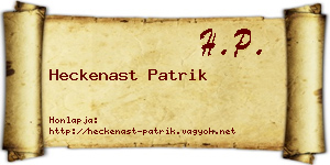 Heckenast Patrik névjegykártya