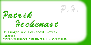 patrik heckenast business card